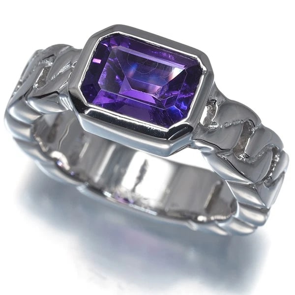 CHANEL RING AMETHYST 18K 750 WHITE GOLD: CHANEL Ring Amethyst 18K 750 White Gold Brand: CHANEL Type/Style: Ring Material: 18K/ 750 White Gold, Main Stone Natural Color: White Gold Size: US5 Accessories: None Accessories Notice: W