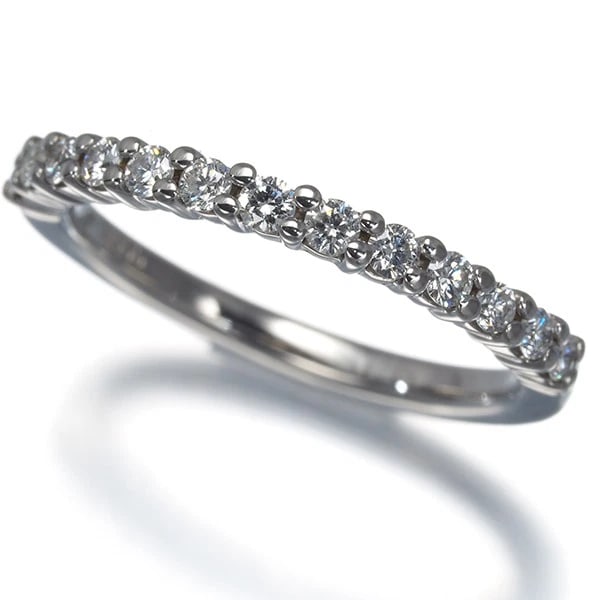 RING DIAMOND HALF ETERNITY 950 PLATINUM: Ring Diamond Half Eternity 950 Platinum Brand: Unbranded Type/Style: Ring Material: 950/ Platinum, Main Stone Natural Color: Silver Size: US4.5 Accessories: None Accessories Notice: When purchasing