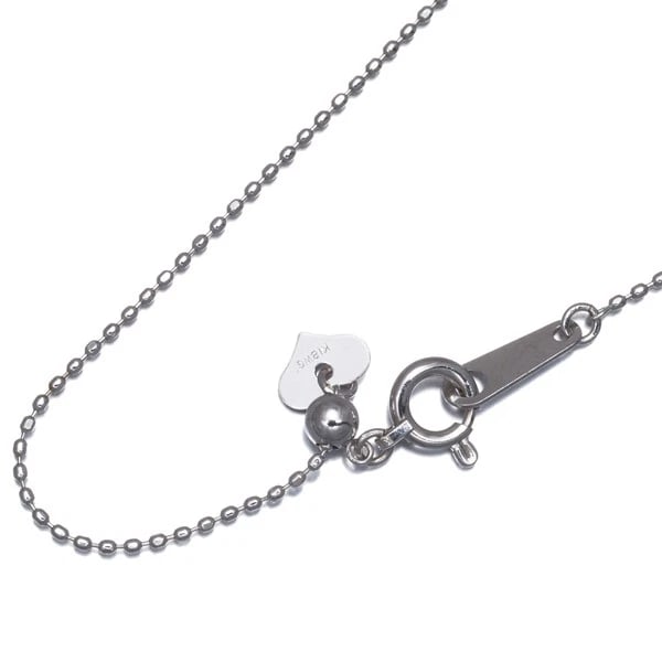 CUT BALL BEAD CHAIN NECKLACE 18K 750 WHITE GOLD: Cut Ball Bead Chain Necklace 18K 750 White Gold Brand: Unbranded Type/Style: Necklace Material: 18K/ 750 White Gold, Color: White Gold Size: Necklace length: 45cm Necklace width: 0.7mm Clasp width: 3.