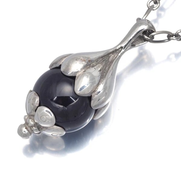 GEORG JENSEN NECKLACE ONYX HERITAGE 925 STERLING SILVER (1 of 2)