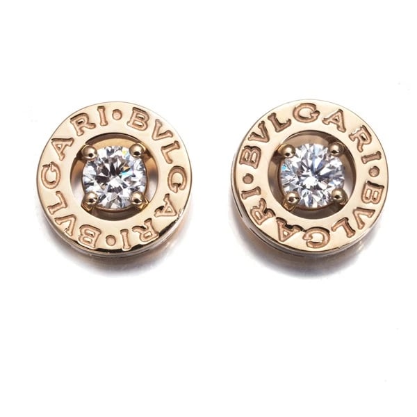BVLGARI EARRINGS DIAMOND BB 18K 750 ROSE GOLD: BVLGARI Earrings Diamond BB 18K 750 Rose Gold Brand: BVLGARI Type/Style: Earring Material: 18K /750 Rose Gold, Main Stone Natural Color: Rose Gold Size: Design Size: Diameter Approximately 9.5mm