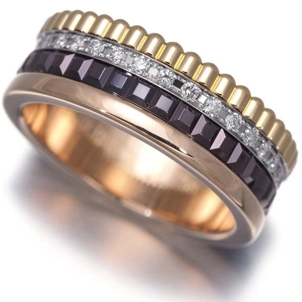 BOUCHERON RING DIAMOND QUATRE CLASSIQUE SMALL 18K YG/WG/RG: Boucheron Ring Diamond Quatre Classique Small 18K YG/WG/RG Brand: BOUCHERON Type/Style: Ring Material: 18K / 750 / Yellow Gold,18K / 750 / White Gold,18K / 750 / Rose Gold,Brown Coating, Main Stone