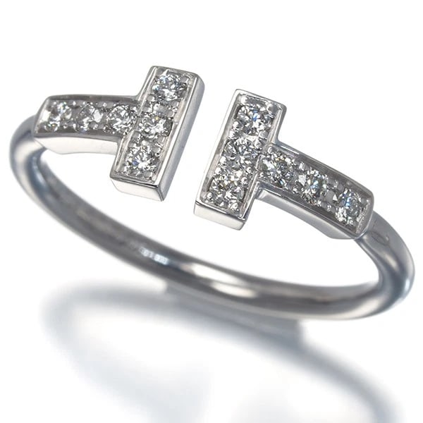 TIFFANY&CO. RING DIAMOND TIFFANY T WIRE 18K 750 WHITE GOLD: Tiffany&Co. Ring Diamond Tiffany T Wire 18K 750 White Gold Brand: Tiffany & Co. Type/Style: Ring Material: 18K /750 White Gold, Main Stone Natural Color: White Gold Size: US5 Accessories: None