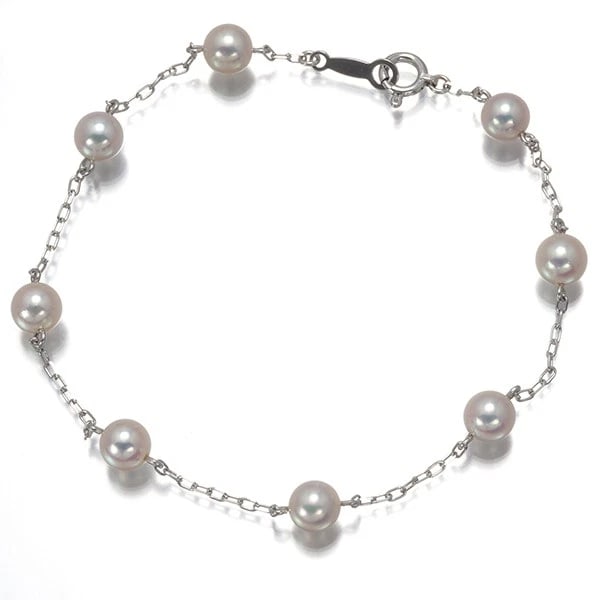 MIKIMOTO BRACELET AKOYA PEARL STATION 18K 750 WHITE GOLD: Mikimoto Bracelet Akoya Pearl Station 18K 750 White Gold Brand: MIKIMOTO Type/Style: Bracelet Material: 18K /750 White Gold, Main Stone Cultured Color: White Gold Size: Inner circumference: 17cm A