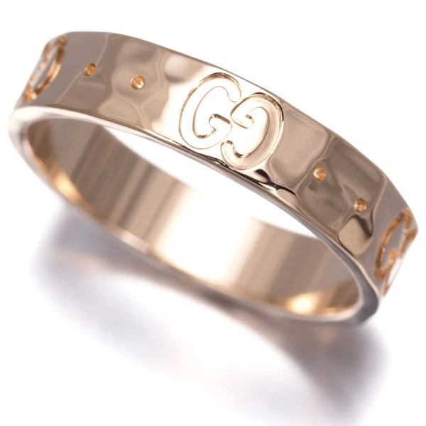 GUCCI RING ICON HAMMERED 18K 750 ROSE GOLD: GUCCI Ring Icon Hammered 18K 750 Rose Gold Brand: GUCCI Type/Style: Ring Material: 18K/ 750/ Rose Gold, Color: Rose Gold Size: US5-5.25 Accessories: None Accessories Notice: When purchasin