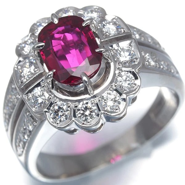 CHRISTIAN DIOR RING RUBY DIAMOND 900 PLATINUM - 2