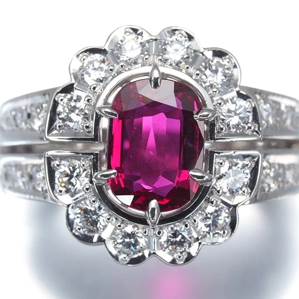 CHRISTIAN DIOR RING RUBY DIAMOND 900 PLATINUM - 3