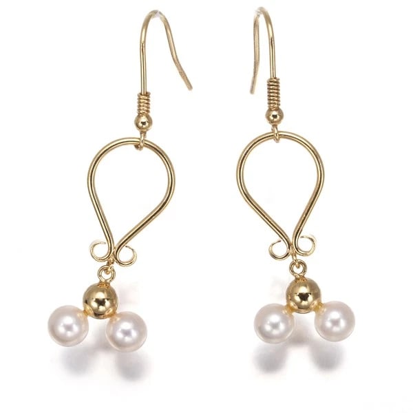 BABY AKOYA PEARL HOOK DROP EARRINGS 18K 750 YELLOW GOLD: Baby Akoya Pearl Hook Drop Earrings 18K 750 Yellow Gold Brand: Unbranded Type/Style: Earrings Material: 18K /750/ Yellow Gold, Main Stone Cultured Color: Yellow Gold Size: Design size: 23.0 x 10.9mm