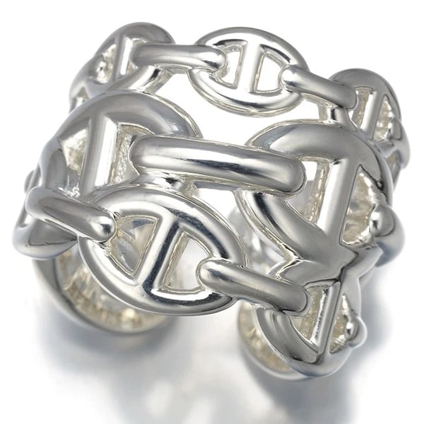 HERMES RING 925 STERLING SILVER: HERMES Ring 925 Sterling Silver Brand: HERMES Type/Style: Ring Material: 925 /Sterling Silver, Color: Silver Size: US7.25 Accessories: None Accessories Notice: When purchasing pre-owned go