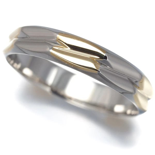 CELINE RING WEDDING BAND BICOLOR 18K YG/PT 850: CELINE Ring Wedding Band Bicolor 18K YG/Pt 850 Brand: CELINE Type/Style: Ring Material: 18K / 750 / Yellow Gold,850 / Platinum, Color: YG,Silver Size: US7.25-7.5 Accessories: None Accessories Notice: