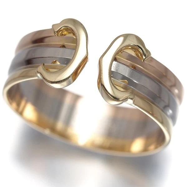 CARTIER RING 18K 750 YELLOW WHITE ROSE GOLD: Cartier Ring 18K 750 Yellow White Rose Gold Brand: Cartier Type/Style: Ring Material: 18K/750 YG/WG/RG, Color: YG,WG,RG Size: US6.5 - 6.75 Accessories: None Accessories Notice: When purchasing