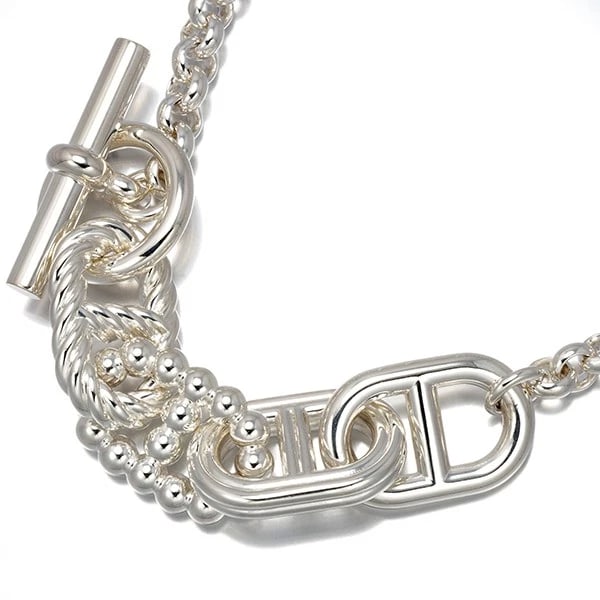 HERMES NECKLACE CHAINE D'ANCRE 925 STERLING SILVER: HERMES Necklace Chaine d'Ancre 925 Sterling Silver Brand: HERMES Type/Style: Necklace Material: 925 / Sterling Silver, Color: Sterling Silver Size: Necklace length: 44cm Accessories: None Accessories