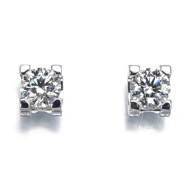 CARTIER EARRINGS DIAMOND DE CARTIER SOLITAIRE 18K WG: Cartier Earrings Diamond de Cartier Solitaire 18K WG Brand: Cartier Type/Style: Earring Material: 18K / 750 / White Gold, Main Stone Natural Color: White gold Size: Design size: 5.0 x 4.0mm Access