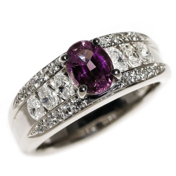 PT900 BRAZILIAN ALEXANDRITE DIAMOND RING: Pt900 Brazilian Alexandrite Diamond Ring Brand: None Type/Style: Ring Material: Pt900, Main Stone Natural Color: Pt Size: 5.5 - 5.75 US Accessories: None Accessories Notice: When purchasin