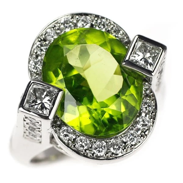 SHO YAMAGATA PT900/K20 PERIDOT DIAMOND RING: Sho Yamagata Pt900/K20 Peridot Diamond Ring Brand: None Type/Style: Ring Material: PT900, Main Stone Natural Color: Pt Size: 6 US Accessories: None Accessories Notice: When purchasing pre-owned