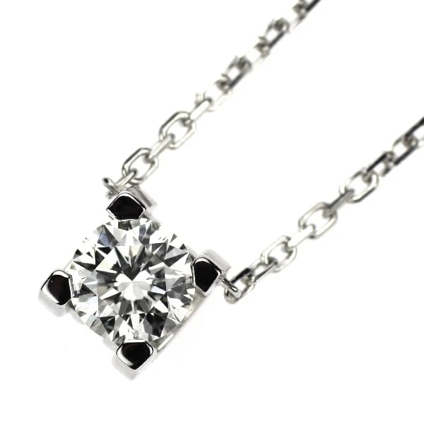CARTIER K18WG DIAMOND PENDANT NECKLACE: Cartier K18WG diamond pendant necklace Brand: Cartier Type/Style: pendant necklace Material: K18WG, Main Stone Natural Color: WG Size: Chain Length 43cm Accessories: None Accessories Notice: When