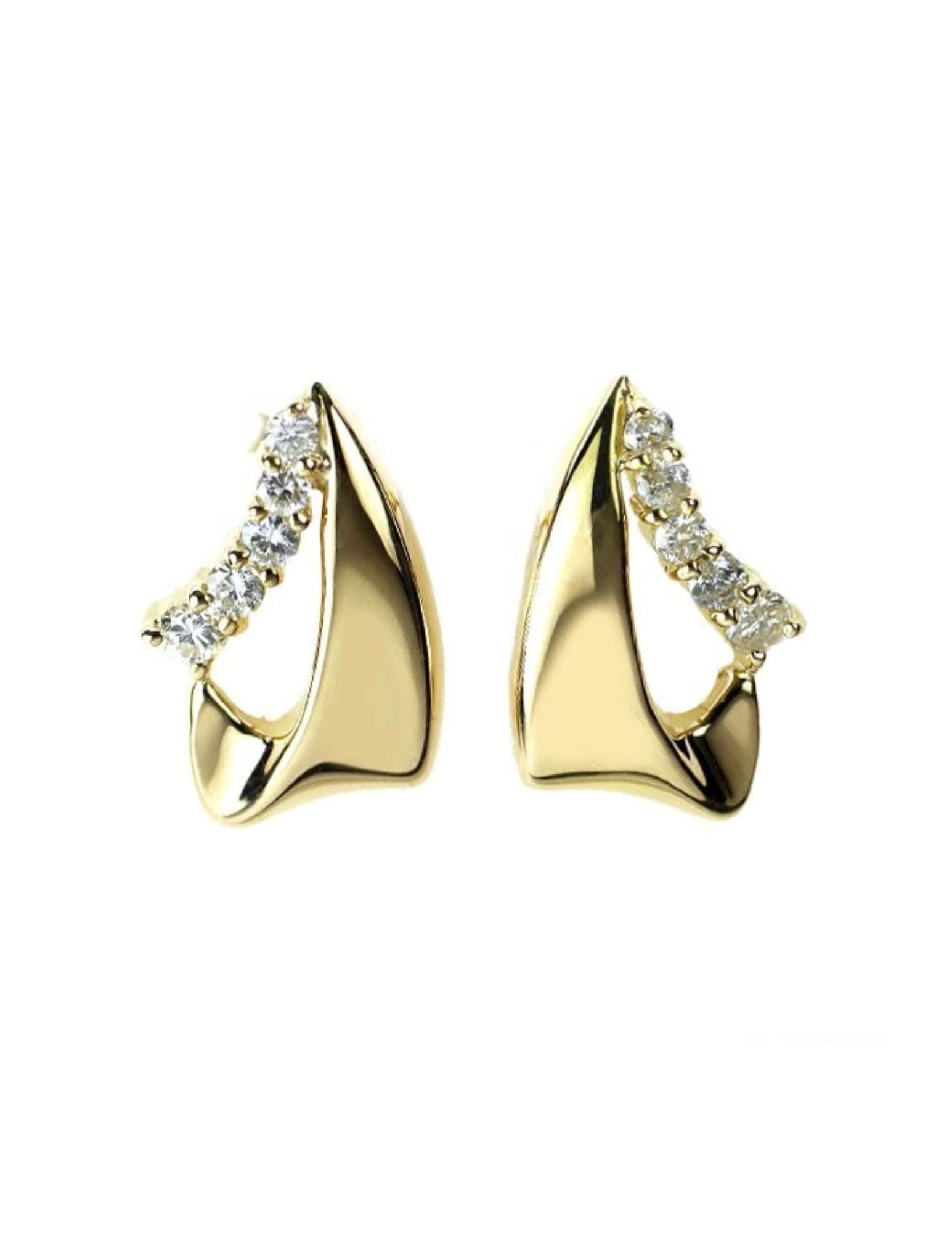 K18YG DIAMOND EARRING - 2