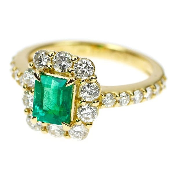 K18YG EMERALD DIAMOND RING - 2