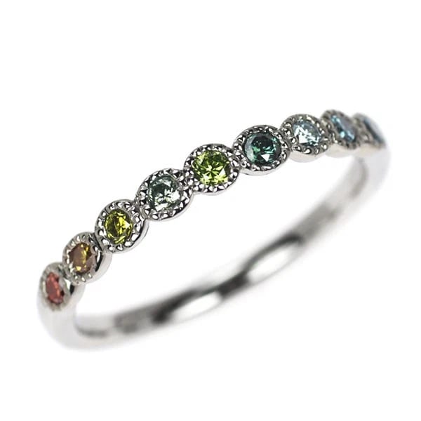 PT900 MULTI TREAT COLORED DIAMOND RING: Pt900 Multi Treat Colored Diamond Ring Brand: None Type/Style: Ring Material: Pt900, Main Stone Natural Color: None Size: 5.5 - 5.75 US Accessories: None Accessories Notice: When purchasing pre-owned
