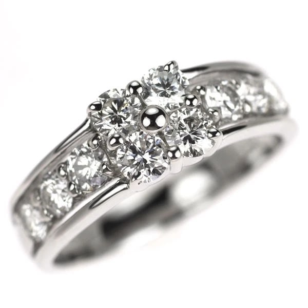 PT900 DIAMOND RING: Pt900 diamond ring Brand: None Type/Style: Ring Material: Pt900, Main Stone Natural Color: None Size: 5.5 - 5.75 US Accessories: None Accessories Notice: When purchasing pre-owned goods, please refer