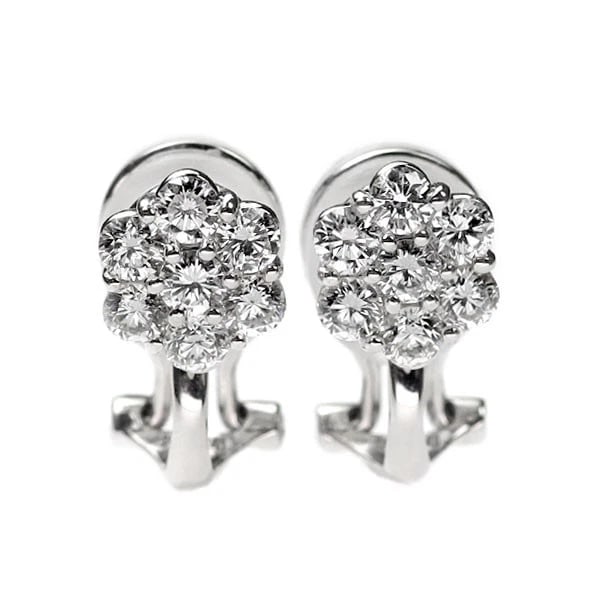 PT900/ K14WG DIAMOND EARRINGS: Pt900/ K14WG Diamond Earrings Brand: None Type/Style: piercing Material: Pt900, Main Stone Natural Color: None Size: Length/Width/Diameter 15.2 Accessories: None Accessories Notice: When purchasing