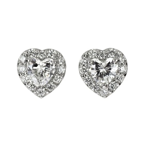 PT950/ PT900 HEART SHAPE DIAMOND EARRINGS: Pt950/ Pt900 Heart Shape Diamond Earrings Brand: None Type/Style: piercing Material: Pt950/Pt900, Main Stone Natural Color: Pt Size: Length/Width/Diameter 7.4 Accessories: None Accessories Notice: