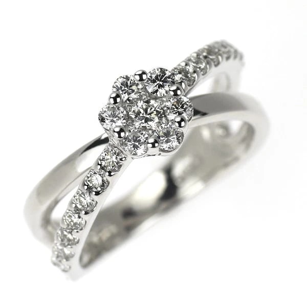 PONTEVECCHIO K18WG DIAMOND RING: Pontevecchio K18WG diamond ring Brand: Pontevecchio Type/Style: Ring Material: K18WG, Main Stone Natural Color: WG Size: 4.75 - 5 US Accessories: None Accessories Notice: When purchasing pre-owned