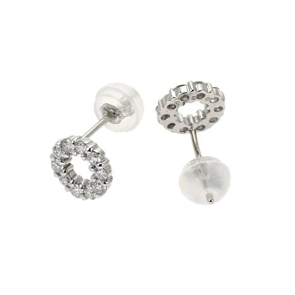 K18WG DIAMOND EARRING - 2