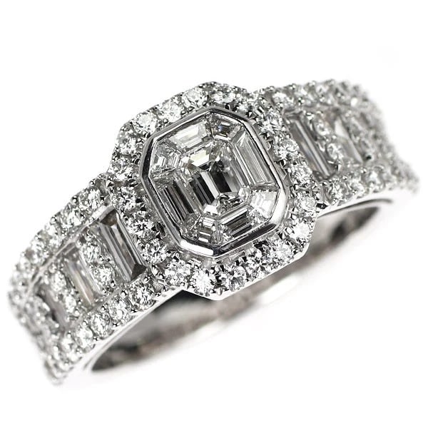 K18WG DIAMOND RING: K18WG Diamond Ring Brand: None Type/Style: Ring Material: K18WG, Main Stone Natural Color: WG Size: 5.5 - 5.75 US Accessories: None Accessories Notice: When purchasing pre-owned goods, please refer