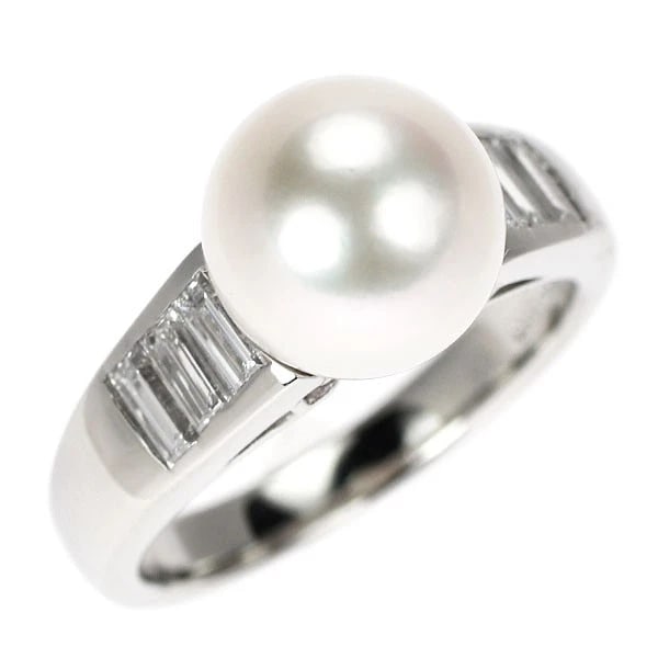 MIKIMOTO PT950 AKOYA PEARL DIAMOND RING: Mikimoto Pt950 Akoya Pearl Diamond Ring Brand: Mikimoto Type/Style: Ring Material: Pt950, Main Stone Natural Color: Pt Size: 5.25 US Accessories: None Accessories Notice: When purchasing pre-owned