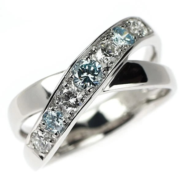 PT900 ICE BLUE DIAMOND RING: Pt900 ice blue diamond ring Brand: None Type/Style: Ring Material: Pt900, Main Stone Natural Color: None Size: 6 US Accessories: None Accessories Notice: When purchasing pre-owned goods, please refer