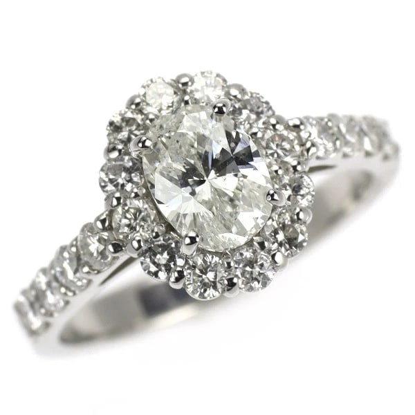 PT950 OVAL CUT DIAMOND RING (1 of 2)