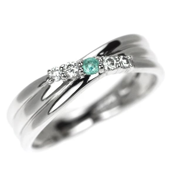 PT900 PARAIBA TOURMALINE DIAMOND RING: Pt900 Paraiba Tourmaline Diamond Ring Brand: None Type/Style: Ring Material: Pt900, Main Stone Paraiba Tourmaline\Natural Color: None Size: 4.75 - 5 US Accessories: None Accessories Notice