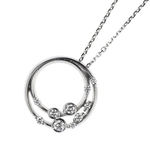 NINA RICCI PT900/ PT850 DIAMOND PENDANT NECKLACE: Nina Ricci Pt900/ Pt850 Diamond Pendant Necklace Brand: None Type/Style: pendant necklace Material: PT900, Main Stone Natural Color: Pt Size: Chain Length 43 cm Accessories: None Accessories Notice: