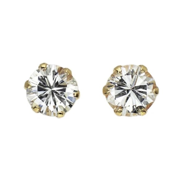 K18YG DIAMOND EARRINGS: K18YG Diamond Earrings Brand: None Type/Style: piercing Material: K18YG, Main Stone Natural Color: YG Size: Length/Width/Diameter 4.0 Accessories: None Accessories Notice: When purchasing pre-owned