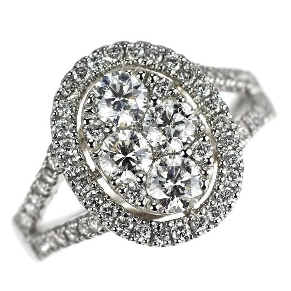 PT900 DIAMOND RING: Pt900 diamond ring Brand: None Type/Style: Ring Material: Pt900, Main Stone Natural Color: None Size: 7.25 US Accessories: None Accessories Notice: When purchasing pre-owned goods, please refer to