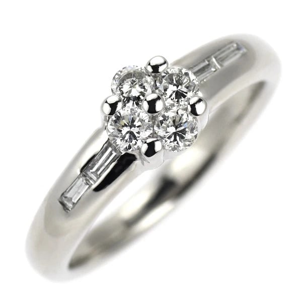 PT900 DIAMOND RING FLOWER: Pt900 diamond ring flower Brand: None Type/Style: Ring Material: Pt900, Main Stone Natural Color: None Size: 5.5 - 5.75 US Accessories: None Accessories Notice: When purchasing pre-owned goods,