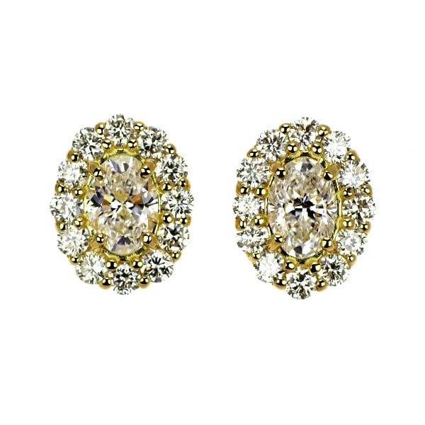 K18YG OVAL DIAMOND EARRINGS: K18YG Oval Diamond Earrings Brand: None Type/Style: piercing Material: K18YG, Main Stone Natural Color: YG Size: Length/Width/Diameter 7.6 Accessories: None Accessories Notice: When purchasing