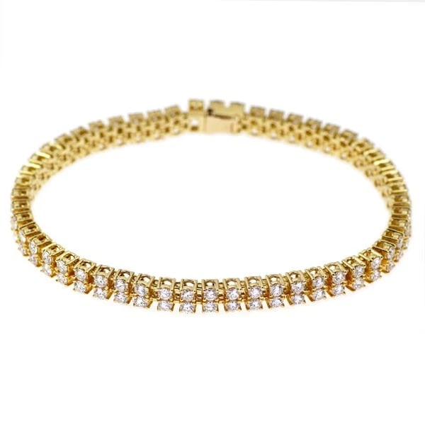 K18YG DIAMOND BRACELET: K18YG diamond bracelet Brand: None Type/Style: bracelets Material: K18YG, Main Stone Natural Color: YG Size: Chain Length 19cm Length/Width/Diameter 4.9 Accessories: None Accessories Notice: When