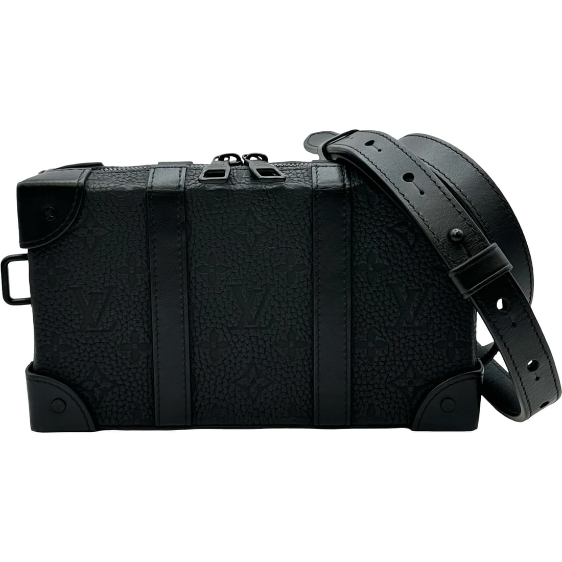 LOUIS VUITTON SOFT TRUNK SHOULDER BAG: LOUIS VUITTON Soft Trunk Shoulder Bag Brand: LOUIS VUITTON Type/Style: Shoulder Bag Material: Taurillon Clemence Leather Color: Noir Size: W8.9 x H5.1x D1.8inch Shoulder:40.2inch Accessories: None