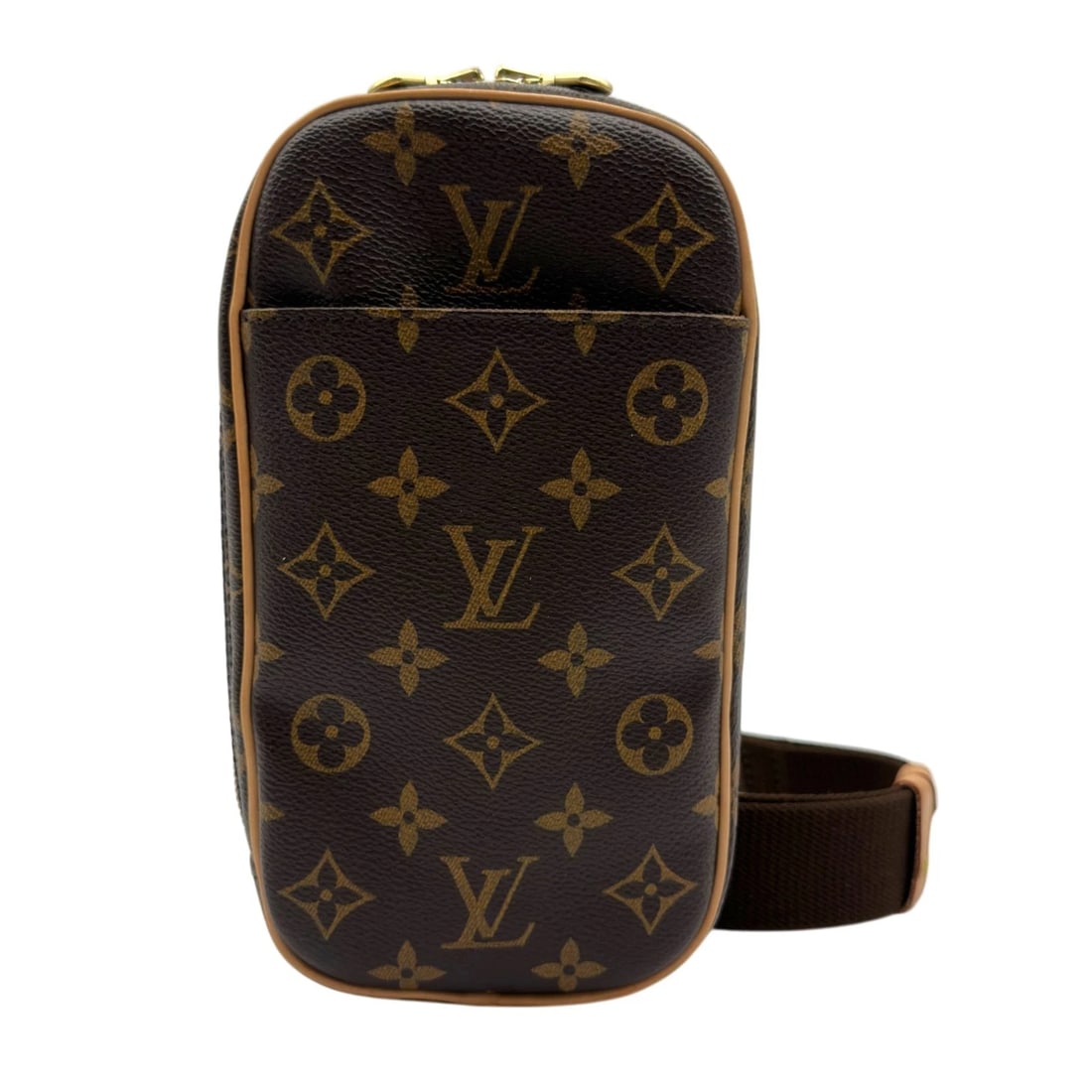 LOUIS VUITTON POCHETTE GANGE BODY BAG: LOUIS VUITTON Pochette Gange body bag Brand: LOUIS VUITTON Type/Style: body bag Material: monogram/leather Color: Brown Size: W4.7 x H8.7x D2.0inch Shoulder:44.1inch Accessories: None Acce