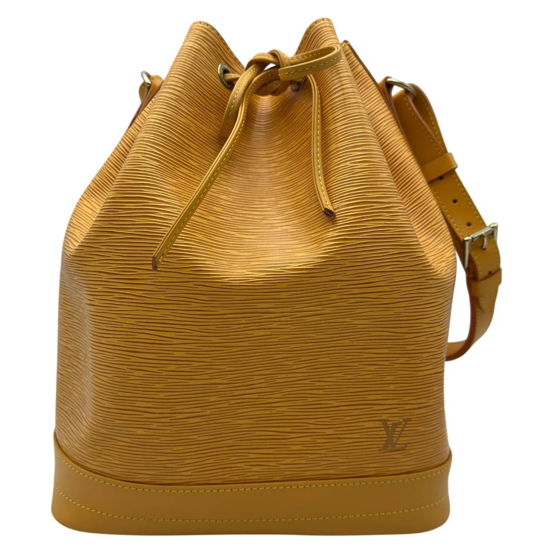 LOUIS VUITTON NOE SHOULDER BAG: LOUIS VUITTON Noe Shoulder Bag Brand: LOUIS VUITTON Type/Style: Shoulder Bag Material: Epi Leather Color: Tassiri Yellow Size: W10.2 x H13.4x D7.5inch Shoulder:17.3inch Accessories: None A