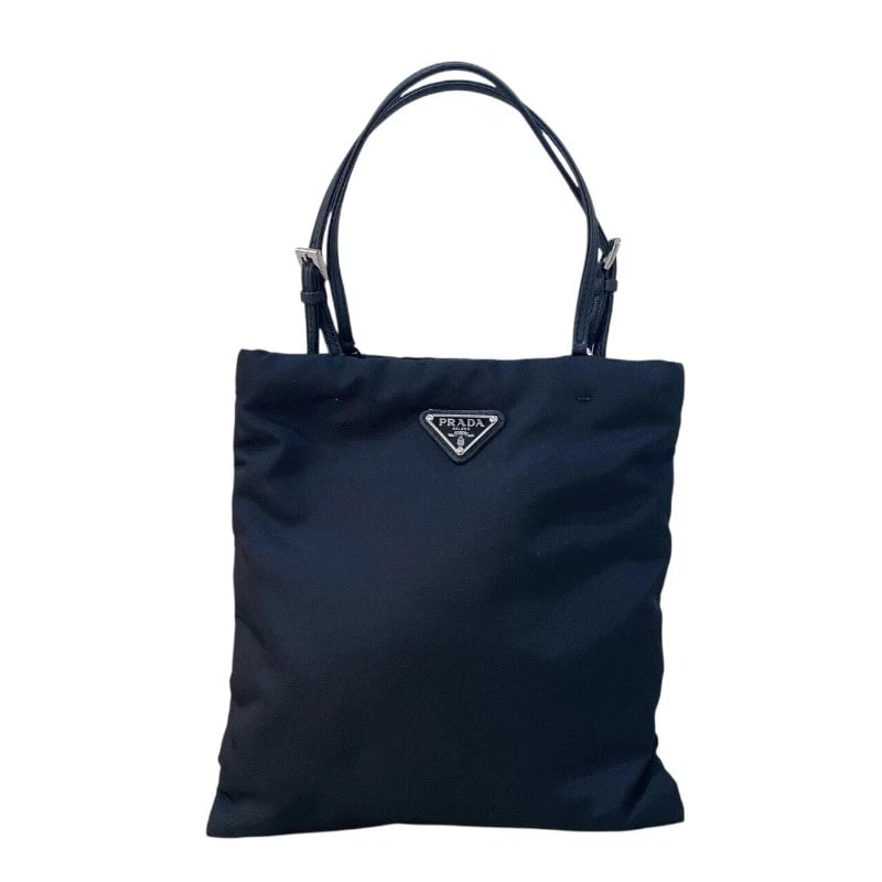 PRADA HANDBAG HANDBAG: PRADA Handbag Handbag Brand: PRADA Type/Style: Handbag Material: Nylon Color: Black SilverHardware Size: W8.1 x H8.3x D1.2inch Shoulder:43.7inch Accessories: None Accessories Notice: When