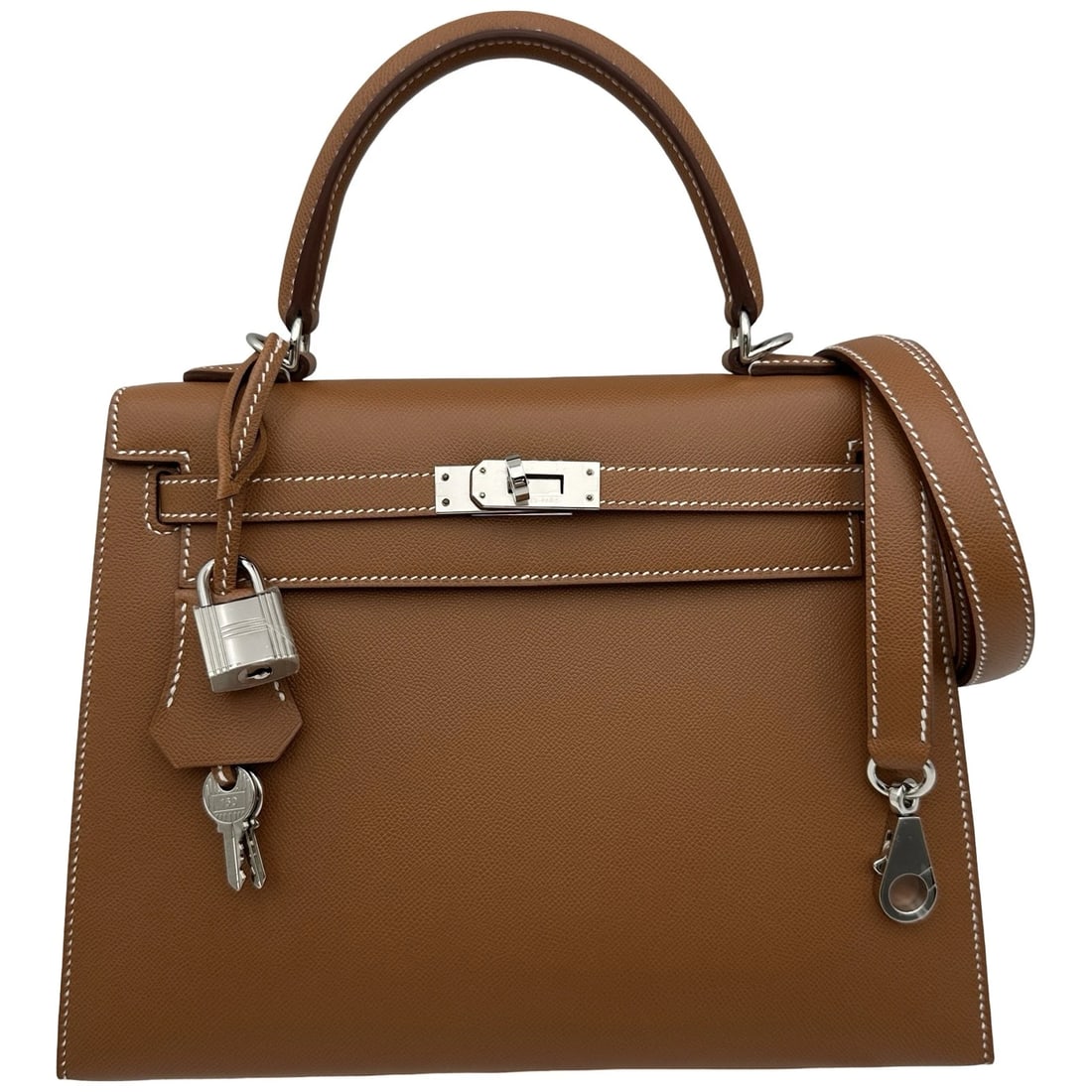 HERMES KELLY 25 OUTER STITCH SHOULDER BAG: HERMES Kelly 25 outer stitch Shoulder Bag Brand: HERMES Type/Style: Shoulder Bag Material: Vaugham Color: Gold SilverHardware Size: W9.8 x H7.1x D3.7inch Shoulder:36.6inch Accessories: None