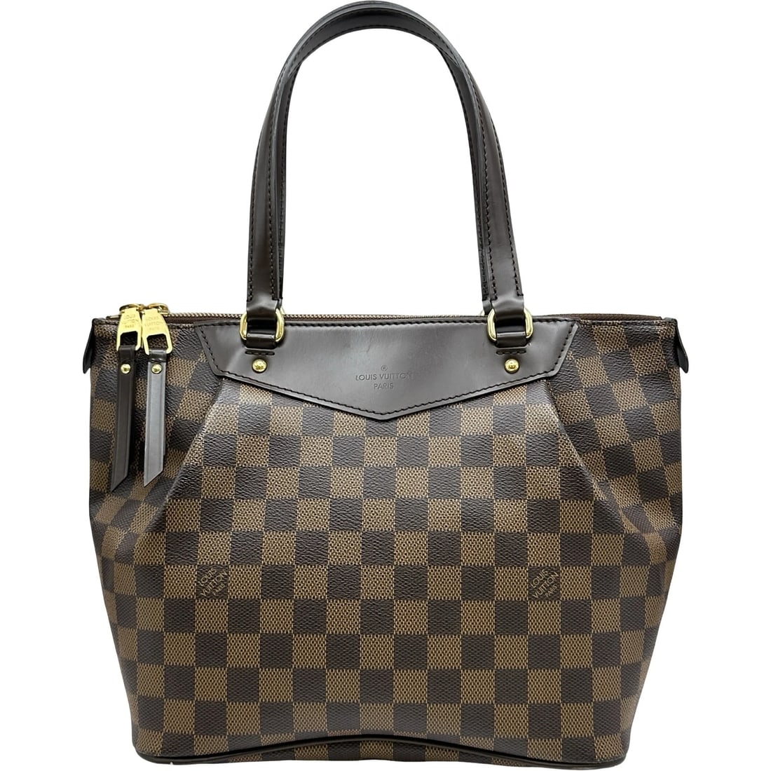 LOUIS VUITTON WESTMINSTER PM SHOULDER BAG: LOUIS VUITTON Westminster PM Shoulder Bag Brand: LOUIS VUITTON Type/Style: Shoulder Bag Material: Damier Ebene Color: Brown Size: W9.8 x H8.7x D5.1inch Accessories: None Accessories Notice