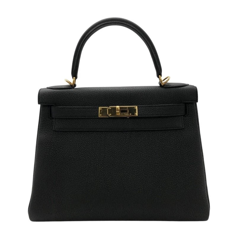 HERMES KELLY 28 INTERNAL SEWING HANDBAG: HERMES Kelly 28 internal sewing Handbag Brand: HERMES Type/Style: Handbag Material: Togo Color: Black x Gold Hardware Size: W11.0 x H7.9x D5.1inch Shoulder:35.4inch Accessories: None Acces