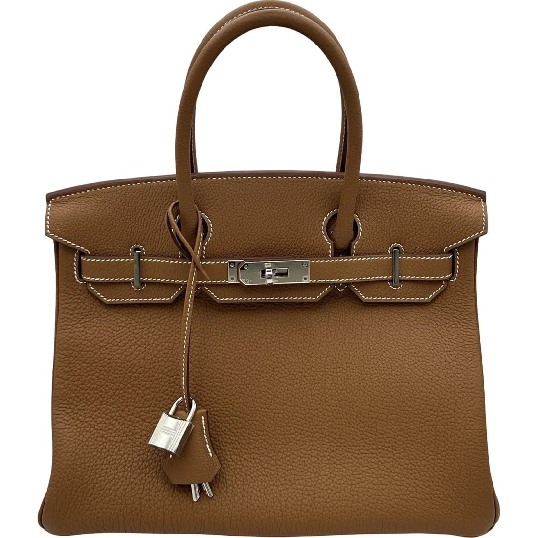 HERMES BIRKIN 30 HANDBAG: HERMES Birkin 30 Handbag Brand: HERMES Type/Style: Handbag Material: Togo Color: Gold SilverHardware Size: W11.4 x H9.4x D5.9inch Accessories: None Accessories Notice: When purchasing pre-owned