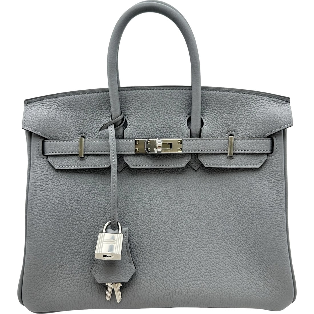 HERMES BIRKIN 25 HANDBAG: HERMES Birkin 25 Handbag Brand: HERMES Type/Style: Handbag Material: Togo Color: Blue Glacier SilverHardware Size: W9.8 x H7.9x D5.1inch Accessories: None Accessories Notice: When purchasing