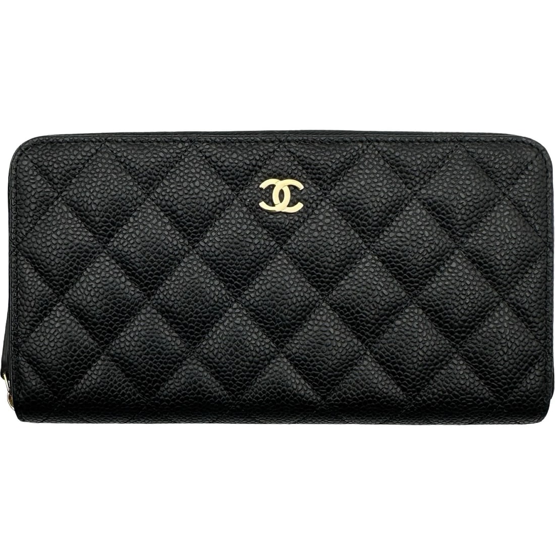 CHANEL CLASSIC LONG ZIP WALLET PURSE: CHANEL Classic long zip wallet purse Brand: CHANEL Type/Style: purse Material: Caviar skin Color: Black Gold Hardware Size: W7.7 x H4.1x D1.0inch Accessories: None Accessories Notice: When