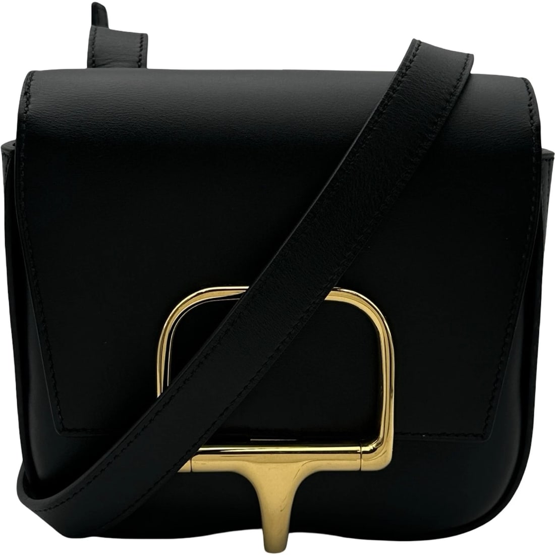 HERMES DELLA CAVALLERIA MINI SHOULDER BAG: HERMES Della Cavalleria Mini Shoulder Bag Brand: HERMES Type/Style: Shoulder Bag Material: Taderakto Color: Black Gold Hardware Size: W7.1 x H6.7x D2.4inch Shoulder:46.9inch Accessories: None